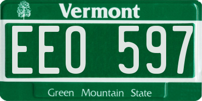 VT license plate EEO597