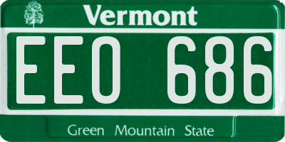 VT license plate EEO686