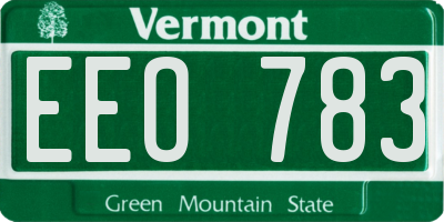 VT license plate EEO783