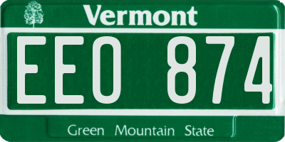 VT license plate EEO874