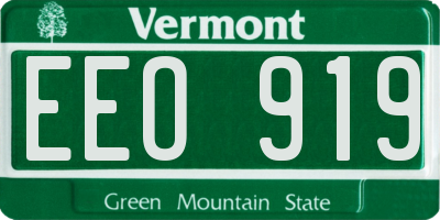 VT license plate EEO919