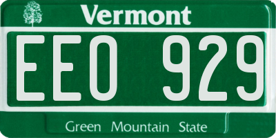 VT license plate EEO929