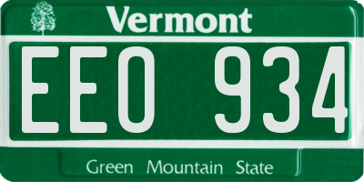 VT license plate EEO934