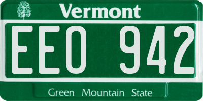 VT license plate EEO942
