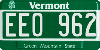 VT license plate EEO962