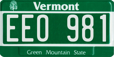 VT license plate EEO981
