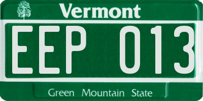 VT license plate EEP013