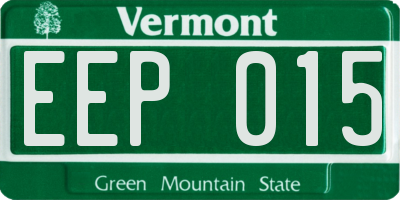 VT license plate EEP015