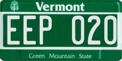 VT license plate EEP020
