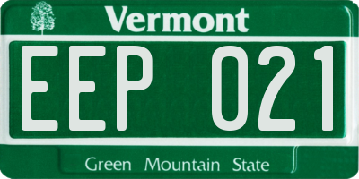 VT license plate EEP021
