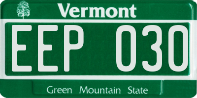 VT license plate EEP030