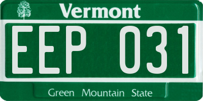 VT license plate EEP031