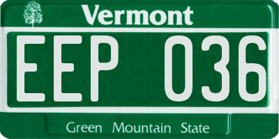 VT license plate EEP036