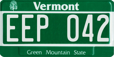 VT license plate EEP042
