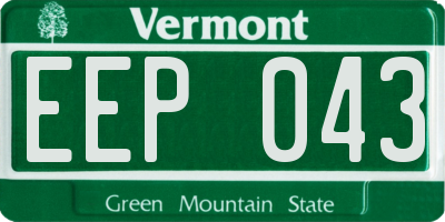 VT license plate EEP043