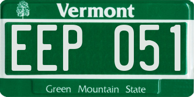 VT license plate EEP051