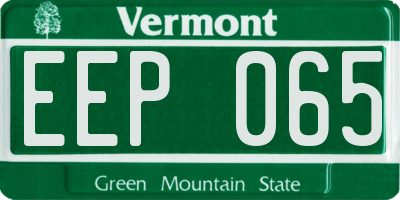 VT license plate EEP065