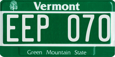 VT license plate EEP070