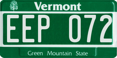 VT license plate EEP072