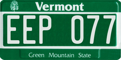 VT license plate EEP077