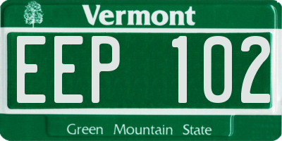 VT license plate EEP102