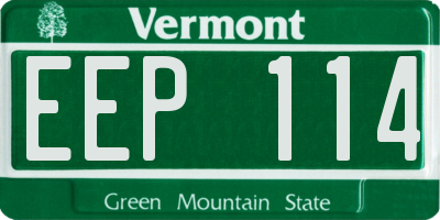 VT license plate EEP114
