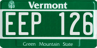 VT license plate EEP126