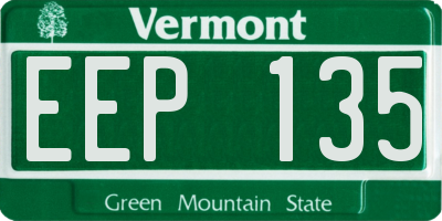 VT license plate EEP135