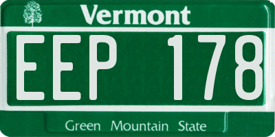 VT license plate EEP178