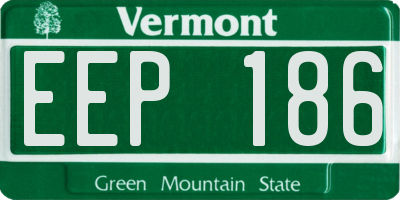 VT license plate EEP186