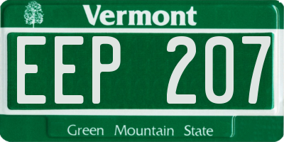 VT license plate EEP207
