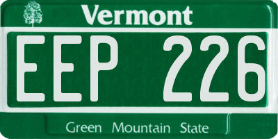 VT license plate EEP226