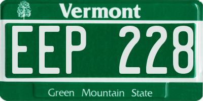 VT license plate EEP228
