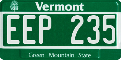 VT license plate EEP235