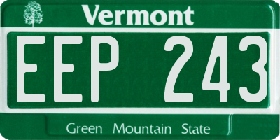 VT license plate EEP243