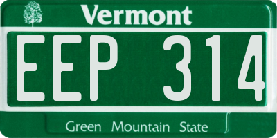 VT license plate EEP314