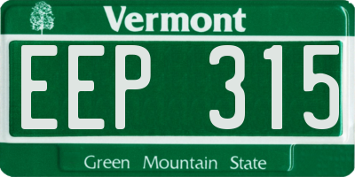 VT license plate EEP315