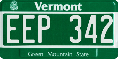 VT license plate EEP342