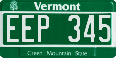 VT license plate EEP345