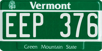 VT license plate EEP376