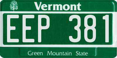 VT license plate EEP381