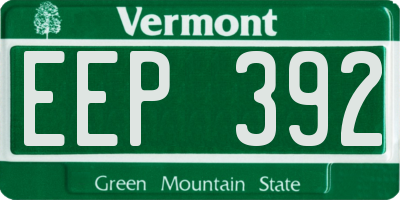 VT license plate EEP392