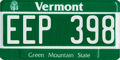 VT license plate EEP398