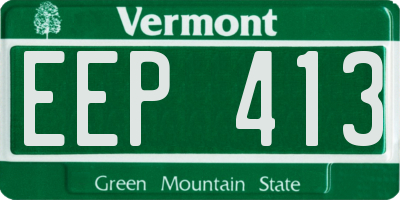 VT license plate EEP413