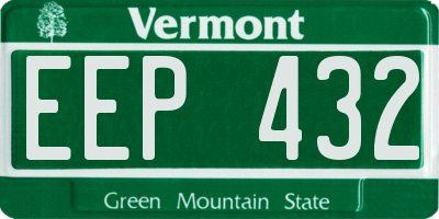 VT license plate EEP432