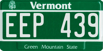 VT license plate EEP439