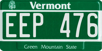 VT license plate EEP476