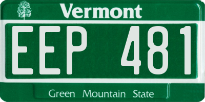 VT license plate EEP481