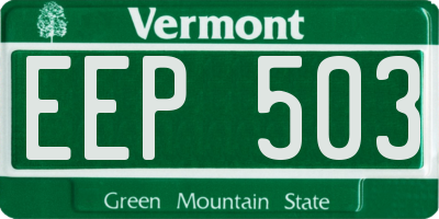 VT license plate EEP503
