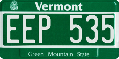 VT license plate EEP535
